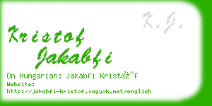 kristof jakabfi business card